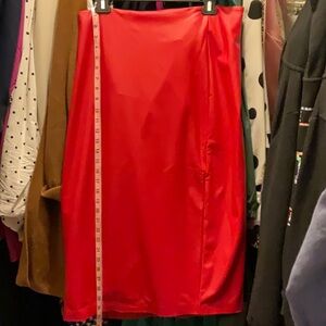 Red faux leather pencil skirt. NWT .